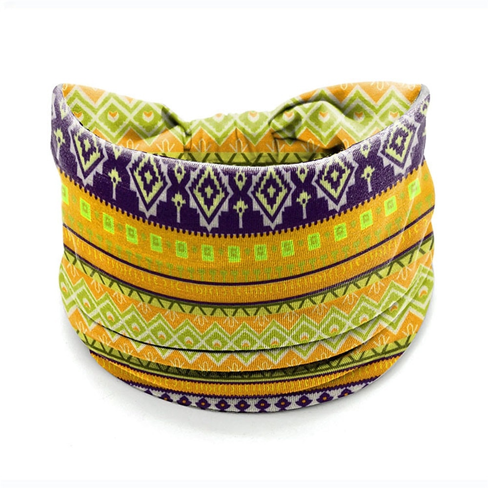 Ethnic Style Floral Headband Bohemian Headband Sports Headband Sweat Absorbing Headband Women's Anti Sweat Wide Headscarf 2025 - $6.99 –P10