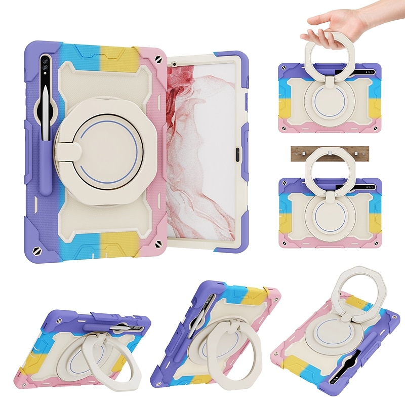 Tablet Case Cover For Samsung Galaxy Tab S9 11 inch S8 Ultra 14.6'' S8 Plus 12.4'' S8 11'' S7 Plus FE S7 11'' A 8.0" A8 A7 Lite Portable Handle Pencil Holder Armor PC Silicone 2025 - $24.99 –P1
