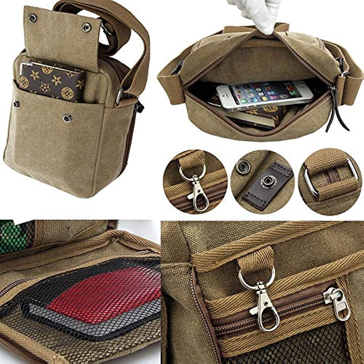 Men's Canvas Crossbody Shoulder Bag – Multi-Pocket Travel Messenger Bag with Zipper Compartments for Outdoor, Commuting, and Daily Use 2026 - $19.99 –P3