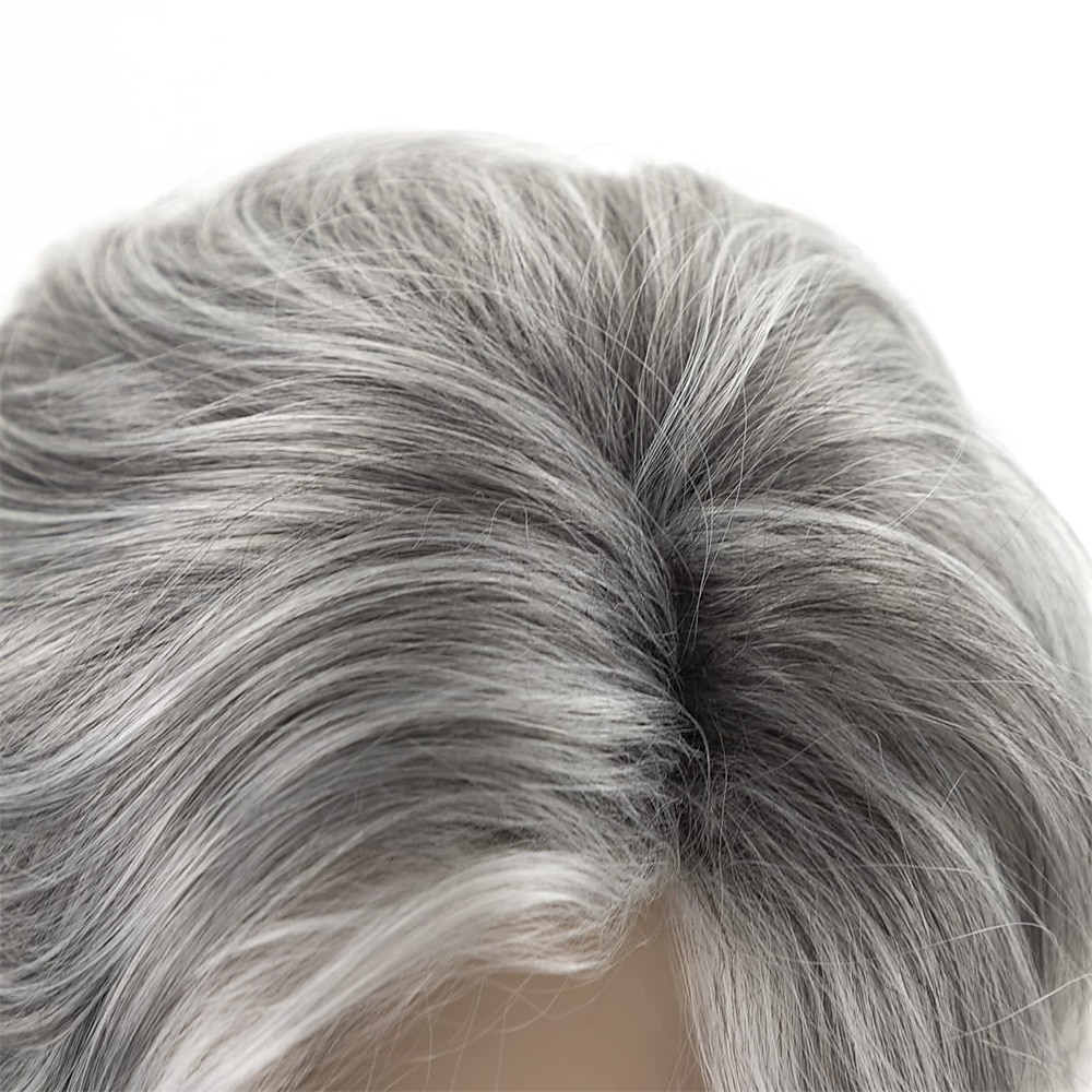 Short Grey Pixie Cut Wigs for Women layered Synthetic Hair Mixed Gray Wig with White Bangs Natural Wavy Wigs for Old Lady 2025 - $24.99 –P6
