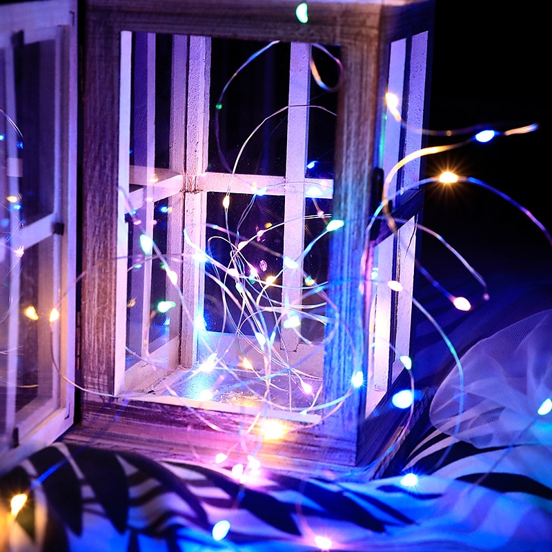 1m-10leds/2m-20leds/3m-30leds/5m-50leds/10m-100leds φωτιστικό κορδόνι από χάλκινο σύρμα με κουτί μπαταρίας αδιάβροχο και μη αγώγιμο χριστουγεννιάτικο αποκριάτικο φεστιβάλ γάμου διακοσμητικό φωτιστικό 2025 - $7.49 -P4