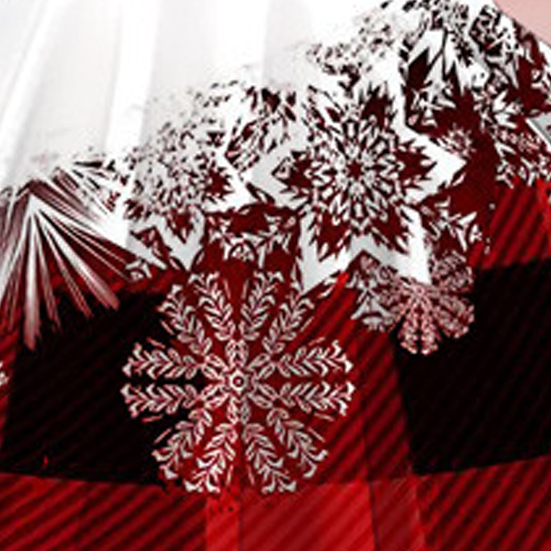 Flickor 3D Rutig Snögubbe Snöflinga Klänning Snowflake Klänning Långärmad 3D-tryck Höst Vinter Semester Sport & Utomhus Dagligen söt stil Ledigt Skön Barn 3-12 år Vardagsklänning A linjeklänning 2025 - $17.49 –P5