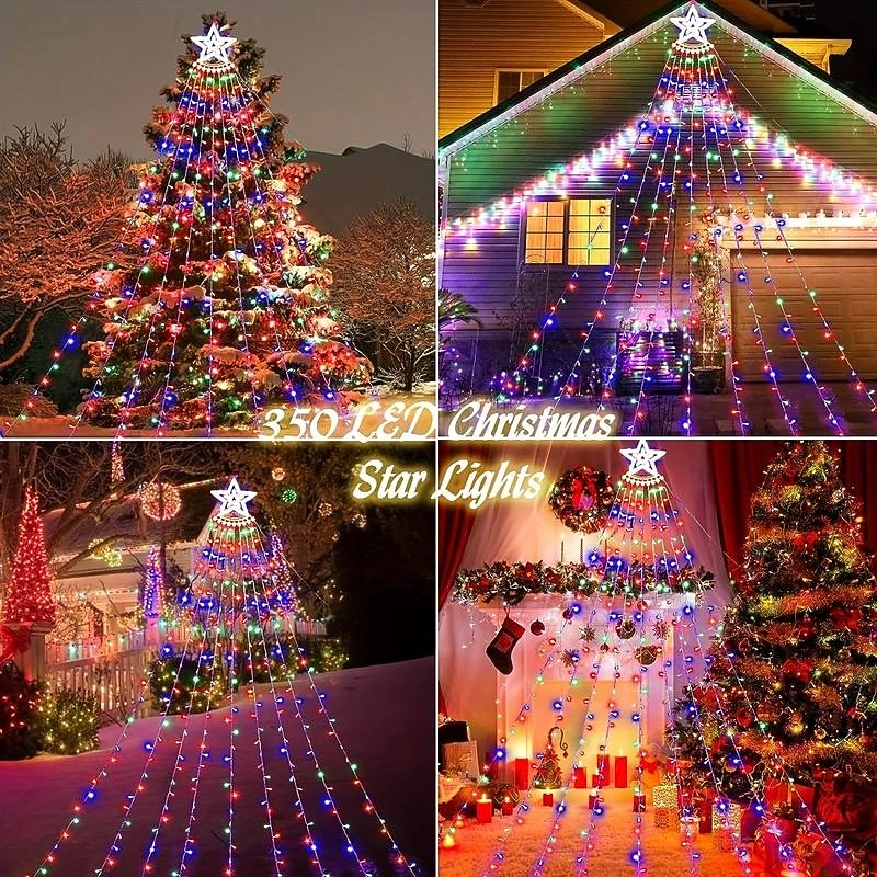 3M Lichterketten Weihnachtsbaumbeleuchtung 350 LEDs EL Warmweiß Weiß Mehrfarbig Kreative Lichterketten Solar 12 V 2025 - $40.99 –P6