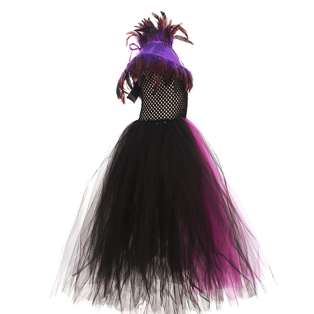 Halloween Hexe Maleficent Walpurgisnacht Kleid Cosplay Kostüm Tutu Kinder Mädchen Cosplay Halloween Leistung Party Halloween Halloween Karneval Maskerade Einfaches Karnevalskostüm 2025 - $48.99 –P10