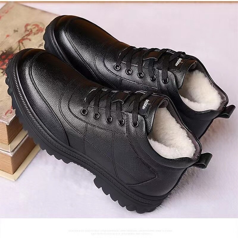 Herren Stiefel Winterstiefel Fleece-Futter Wanderschuhe Geschäftlich Brautkleider schlicht Täglich PU Wasserdicht Warm Stiefeletten / Stiefeletten Schnürsenkel Schwarz Winter 2025 - $34.99 –P2