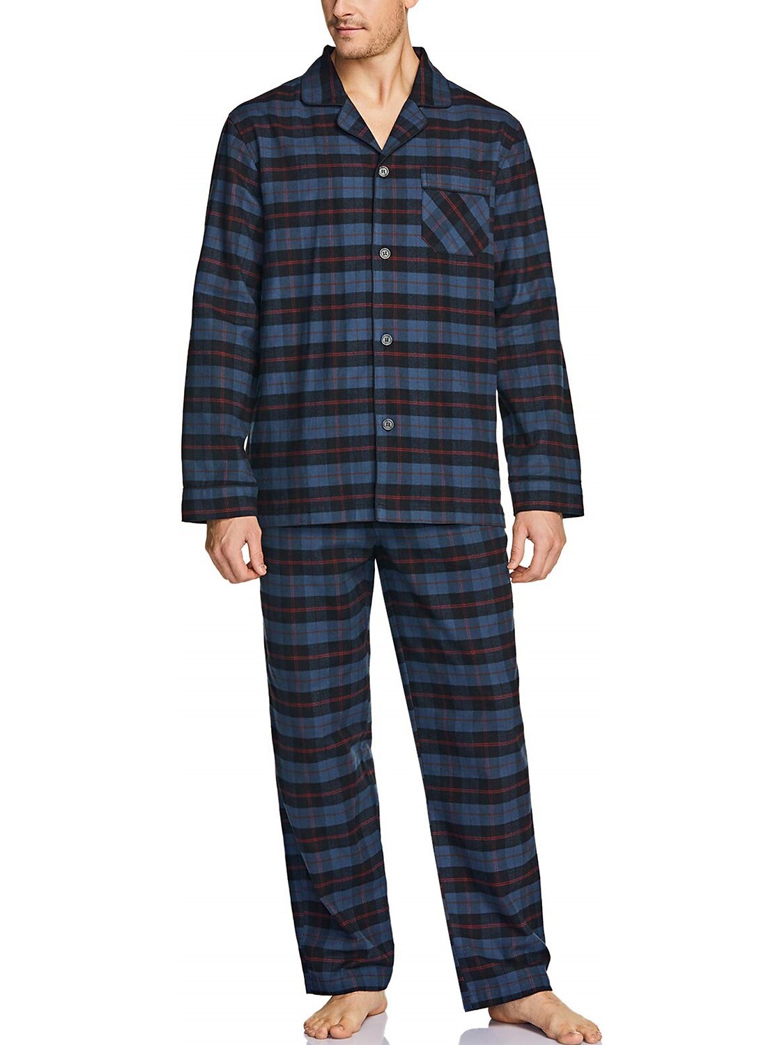 Homens Loungewear Roupa de Dormir Conjunto de Pijama Top e calça de pijama 2 Peças Xadrez à moda Casual Conforto Casa Diário Algodão Conforto Lapela Manga Longa Camisa Social Calça Com Cordão Cintura de 2025 por $30.99 –P8