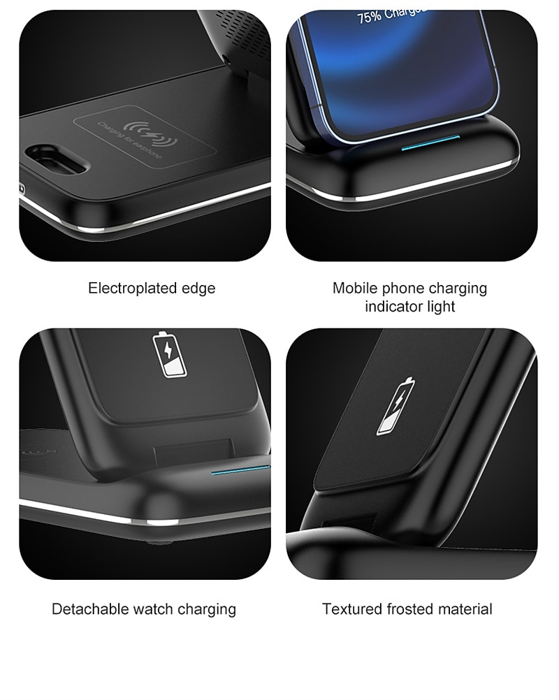 3 in 1 Foldable 15W Fast Wireless Charger Stand For iPhone 14 13 12 Pro Max Apple Watch Airpods Pro Wireless Charging Station 2025 - $36.99 –P19