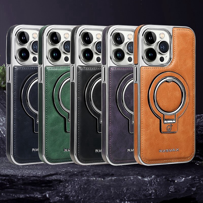 Phone Case For iPhone 16 15 14 Pro Max Plus 13 12 Pro Max Back Cover Magnetic Adsorption with Stand Holder Magnetic Full Body Protective Retro TPU PU Leather 2026 - $23.99 –P1