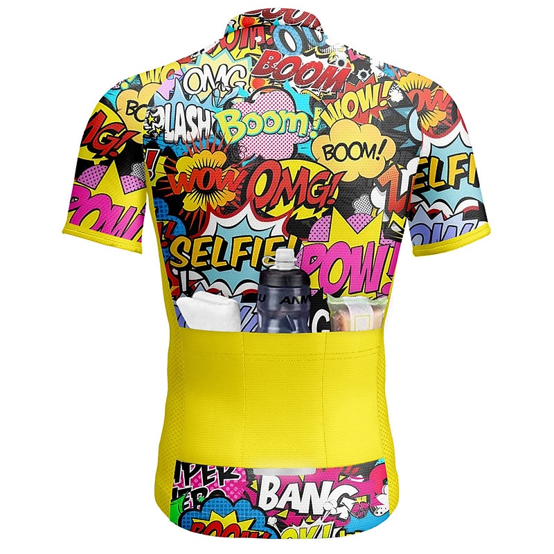 Herr Cykeltröja Kortärmad Cykel Överdelar med 3 bakfickor Bergscykling Vägcykling Andningsfunktion Snabb tork Fuktabsorberande Reflexremsa Gul Röd Blå Grafisk Polyester sporter Kläder 2025 - $28.99 –P7