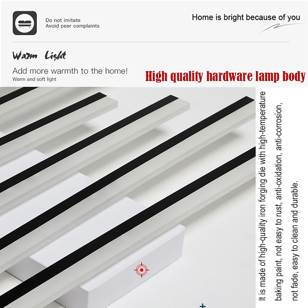 Rectangular Geometric LED Ceiling Lamp 12/15 Head Dimmable Chandelier for Bedroom Livingroom,Dimmable Flush Mount Ceiling Light,Modern Linear LED Ceiling Lights Fixture-Wave 110-240V 2025 - $352.69 –P6