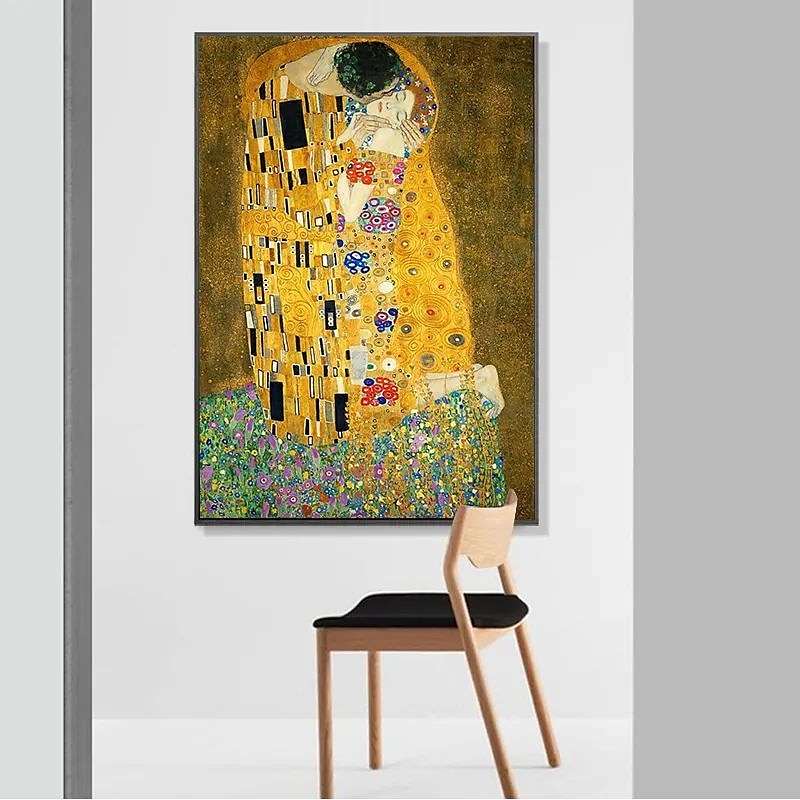 célèbre toile d'art mural gustav klimt le baiser adele bloch bauer impressions et affiches photos peinture en tissu décoratif pour salon photos sans cadre de 2025 ? $17.49 –P4