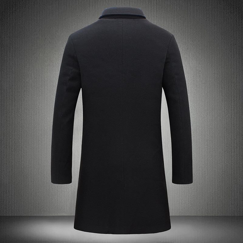 Pánské Zimní kabát Kabát Dlouhý trenčkot Venkovní Denní nošení Podzim zima 95 % polyester 5 % spandex Svrchní oděvy Oblečení Módní Šik ven Bez vzoru Klopa Dvouřadé 2025 - $49.99 –P3