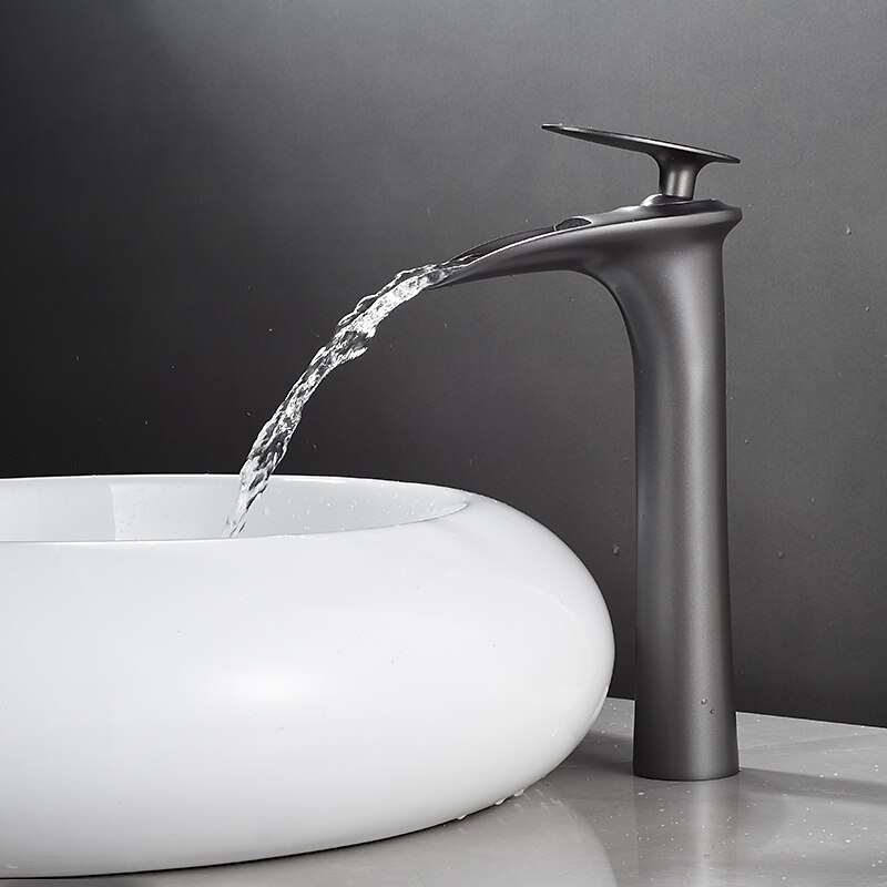 Bathroom Sink Faucet - Waterfall Electroplated / Painted Finishes Centerset Single Handle One HoleBath Taps 2025 - $97.99 –P1