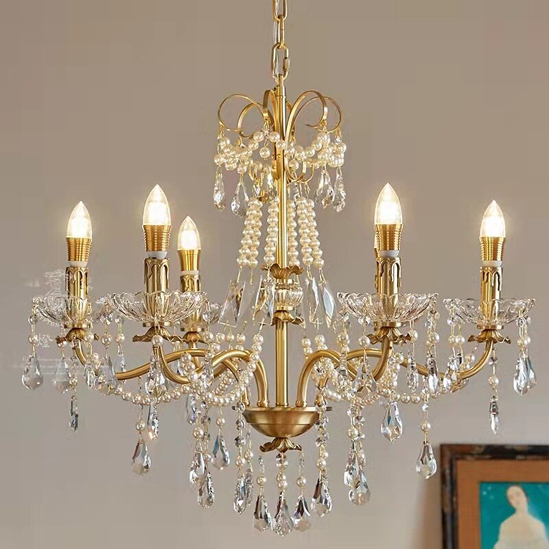 lustre led plafonnier en cristal 6/8 tête k9 cristal conception unique lumières encastrées en acier inoxydable led style nordique lustres de style bougie 110-120v 220-240v de 2025 ? $859.99 –P11
