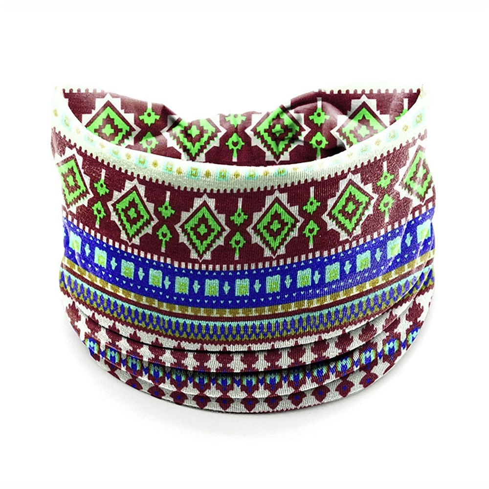 Ethnic Style Floral Headband Bohemian Headband Sports Headband Sweat Absorbing Headband Women's Anti Sweat Wide Headscarf 2025 - $6.99 –P11