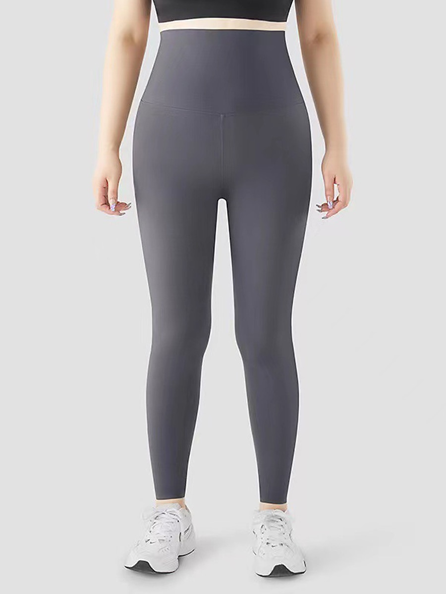 Жен. Большие размеры Леггинсы Уютные леггинсы Мода Уличный стиль Полная длина Завышенная Сплошной цвет Пэчворк Комфорт Воздухопроницаемость Мягкий Слабоэластичная Отпуск Для улицы Повседневные 2025 - $13.99 –P1