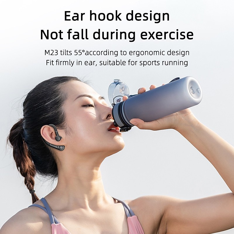 Painless Wear Earhook Bluetooth Earphone Handsfree Wireless Bluetooth Headset Stereo In-Ear Headphone with Mic for Business Driver Trucker Hand-free Calling 2025 - $16.99 –P8