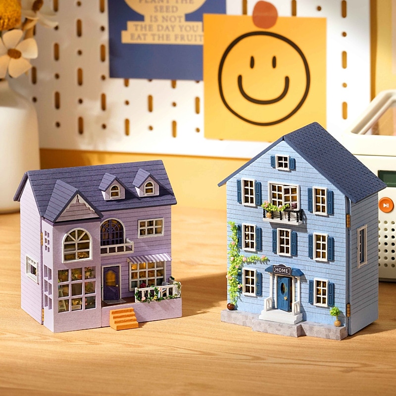 Cabane DIY Manoir Molan - Manoir du bonheur en bois Fait main et auto-fabriqué Multi-niveaux Cadeaux Cadeau de Noël pour filles de 2026 ? $36.99 –P2