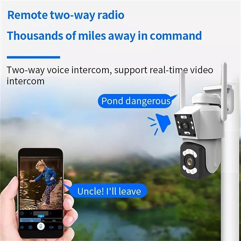 2.4G WIFI Security CCTV Camera Dual Len Wireless IP Camera Two-Way Audio Talk Auto Tracking Waterproof Network Camera Digital Zoom Surveillance PTZ Camera 2025 - $63.99 –P7