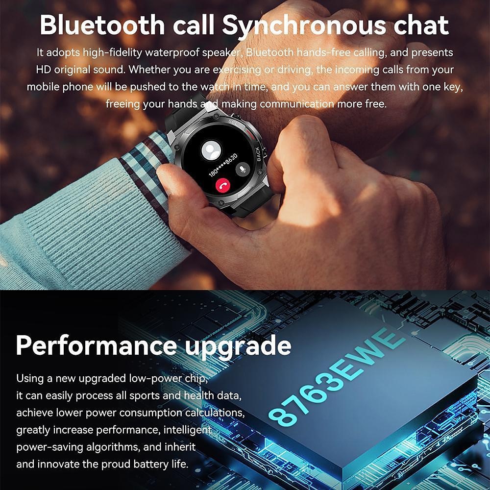 2023 New Outdoor Military Smart Watch Men Bluetooth Call Smartwatch GPS  Sport Waterproof Ftiness tracker Watch For Huwei Xiaomi 2024 - $27.99