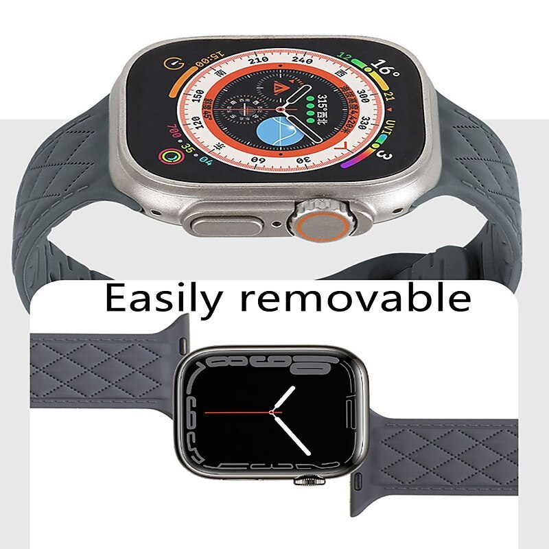 Sport Band Compatible with Apple Watch band 38mm 40mm 41mm 42mm 44mm 45mm 49mm Elastic Rugged Adjustable Silicone Strap Replacement Wristband for iwatch Ultra 2 Series 9 8 7 SE 6 5 4 3 2 1 2025 - $11.99 –P2