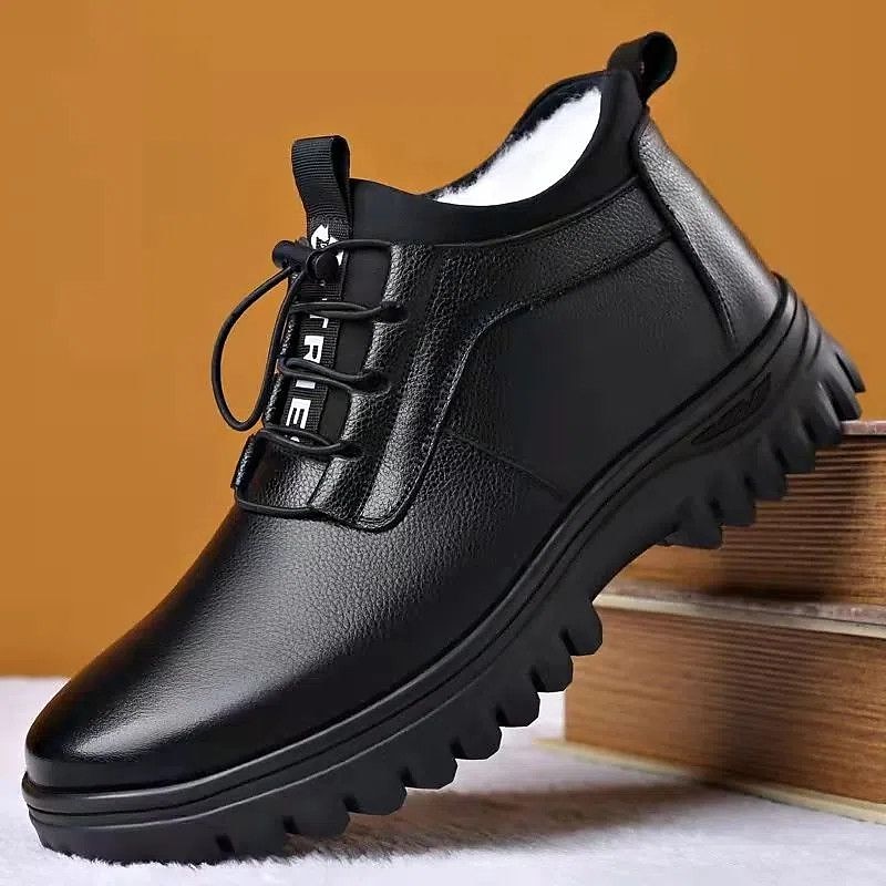 Herren Stiefel Winterstiefel Fleece-Futter Wanderschuhe Geschäftlich Brautkleider schlicht Täglich PU Wasserdicht Warm Stiefeletten / Stiefeletten Schnürsenkel Schwarz Winter 2025 - $32.99 –P1