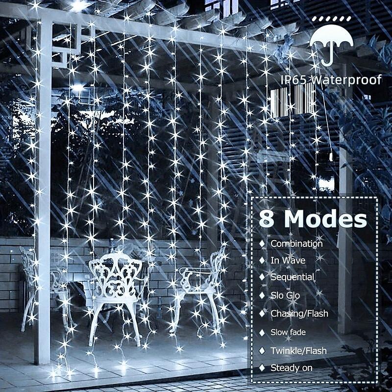 3M Fili luminosi 100/200/300 LED EL Bianco caldo Luce fredda Multicolore Luci per finestre / tende / ghiacciolo Halloween Solare Matrimonio Ad energia solare del 2025 a $23.99 –P9