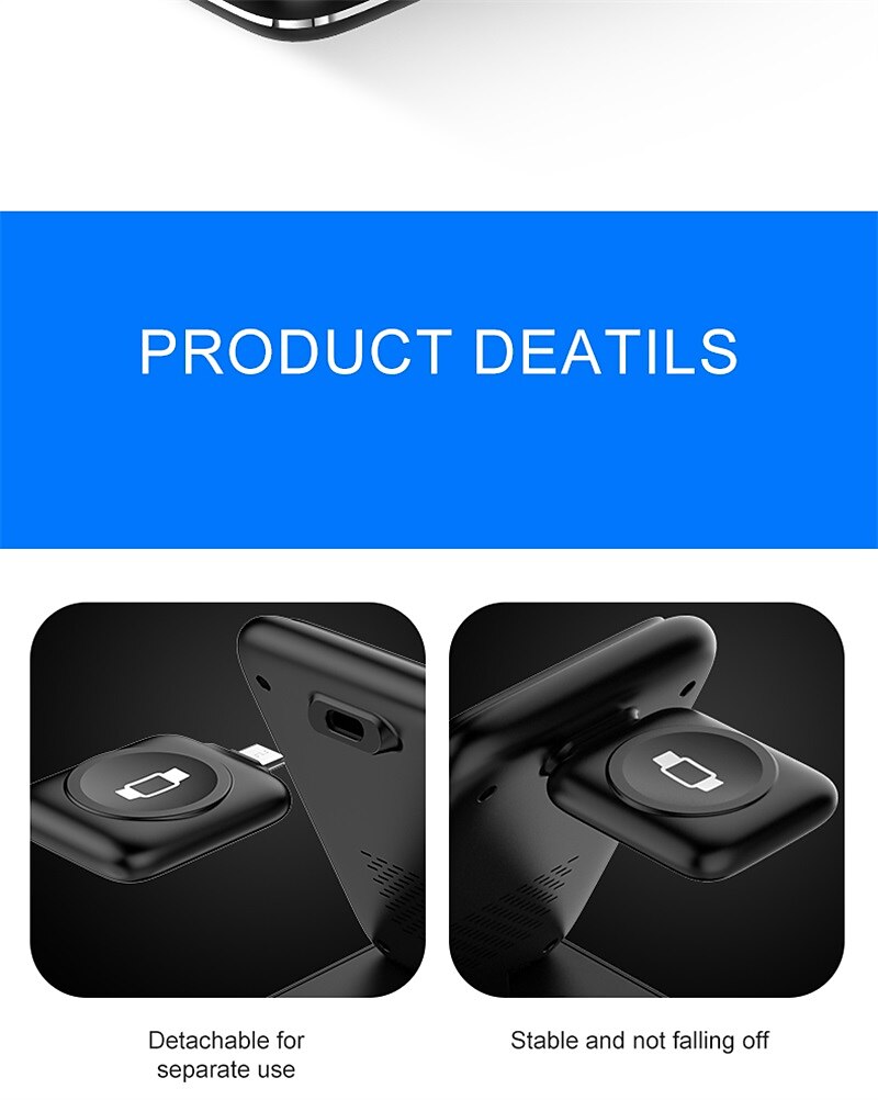 3 in 1 Foldable 15W Fast Wireless Charger Stand For iPhone 14 13 12 Pro Max Apple Watch Airpods Pro Wireless Charging Station 2025 - $36.99 –P18