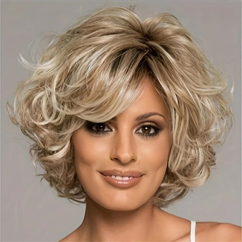 Synthetische Perücken Locken Gerader Pony Perücke Kurz A1 A2 A3 A4 Synthetische Haare Damen Modisches Design Natürlich Komfortabel Blond Braun 2025 - $24.99 –P4