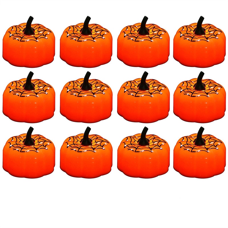 12db mini sütőtök gyertya lángmentes gyertya lámpák hálaadás sütőtök tealámpák led tea lámpák sütőtök gyertyák elemes őszi halloween hálaadás lakberendezési dekoráció 2025 - $14.49 –P6