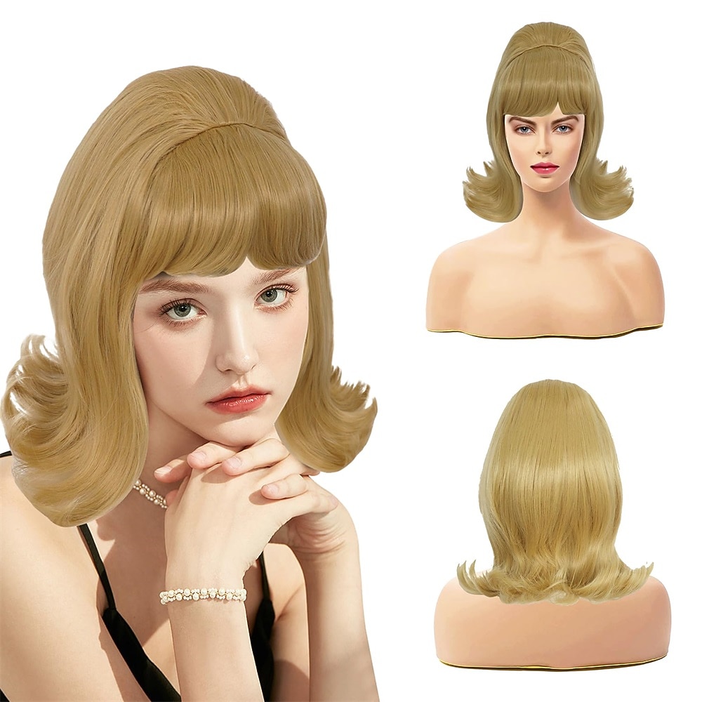 Parrucca Ginger per Donne Parrucca Corto a Flip Anni '60 Parrucca Beehive Sintetica Costume di Carnevale Parrucche di Halloween del 2026 a $21.99 –P2
