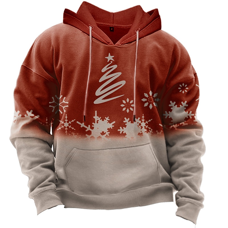 Weihnachtspullover für Herren mit Weihnachtsszene, 3D-Hoodies