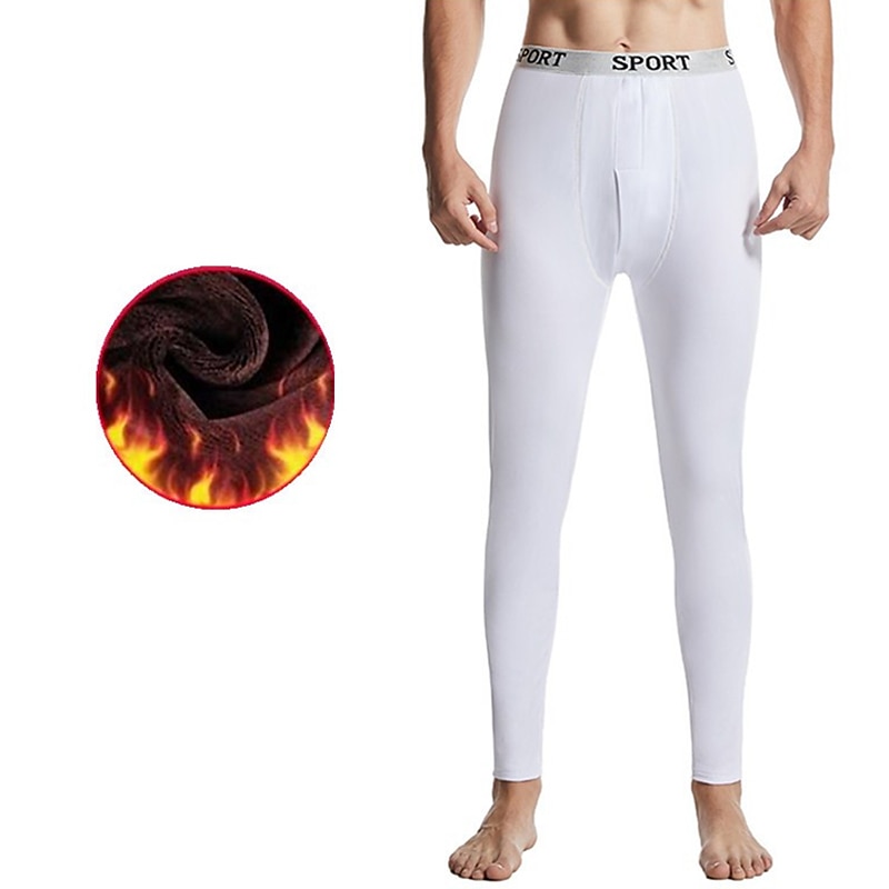 Men's Long Johns Thermal Underwear Thermal Pants Plain Stylish Casual Comfort Home Daily Cotton Comfort Pant Summer Spring Black White 2025 - $8.99 –P2