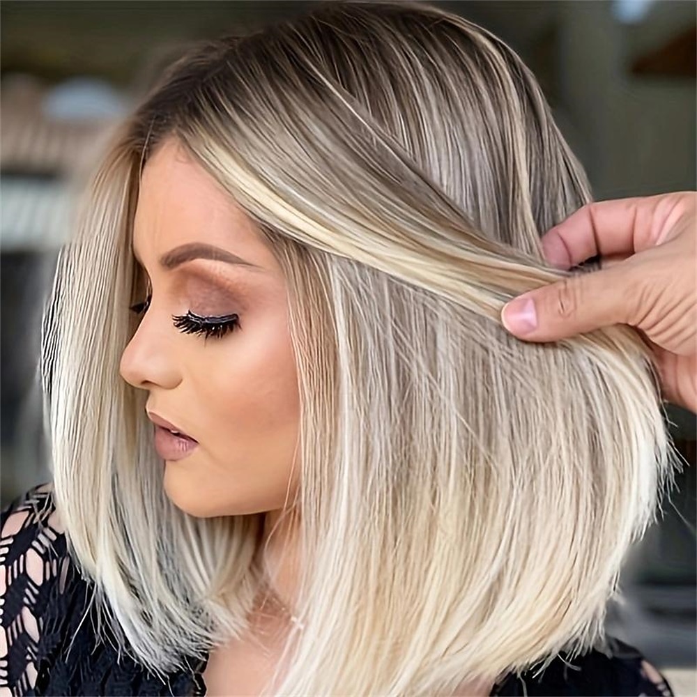 Perruque Synthétique Droit Partie médiane Perruque Court A1 A2 A3 Cheveux Synthétiques Femme Design à la mode Doux Naturel Noir Marron Blond de 2025 ? $24.99 –P2