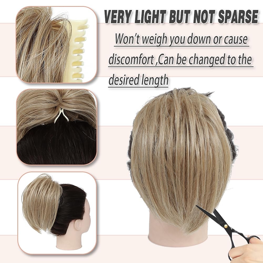 2026年 シニョン ヘアバンド 爪のあるポニーテール 合成 ヘアピース ヘアエクステンション ストレート パーティー デイリーウェア 誕生日 A1 A2 A3  コレクション – $9.99 –P10