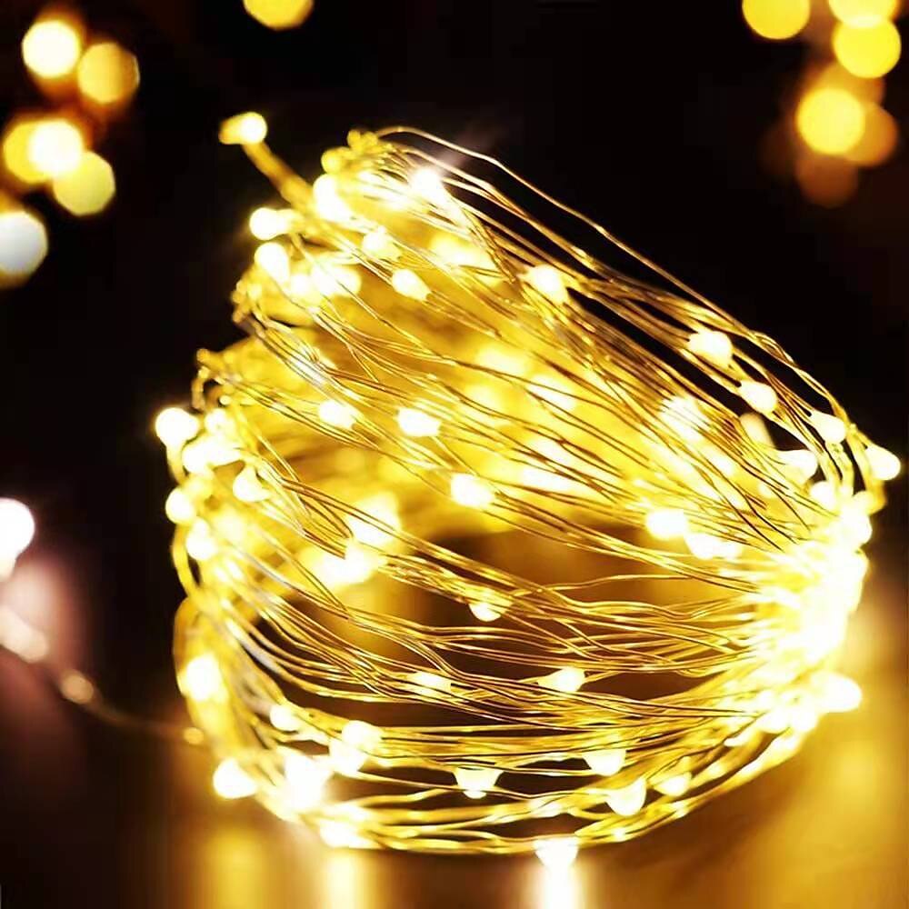 2025年 2メートル 5メートル 10メートル ストリングライト 20/50/100/120 LED 2835 SMD 温白色 ホワイト マルチカラー 銅線ライト ハロウィーン クリエイティブ パーティー 3 V コレクション – $12.99 –P1