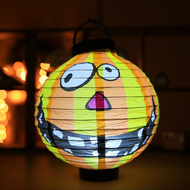 Halloween Paper Lantern Pumpkin Bat Spider Skeleton Castle LED Lantern Light for Indoor Outdoor Halloween Party Decor 2025 - $9.49 –P4