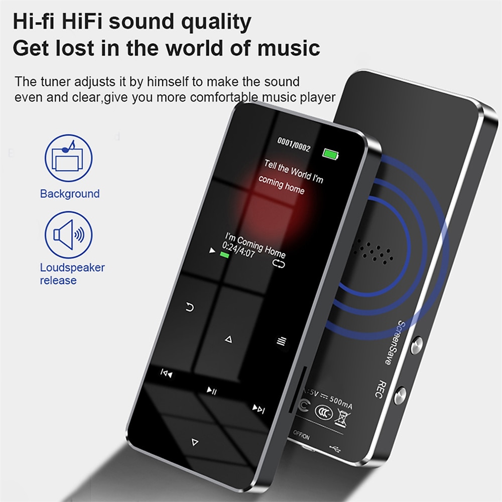 Q8 Met Bluetooth 5.0 MP3 Speler Full 1.8 inch Touch Screen 4GB 8GB 16GB 32GB MP4 Player Muziekspeler Met Ingebouwde Speaker Fm Radio Recorder 2025 - $34.99 –P13