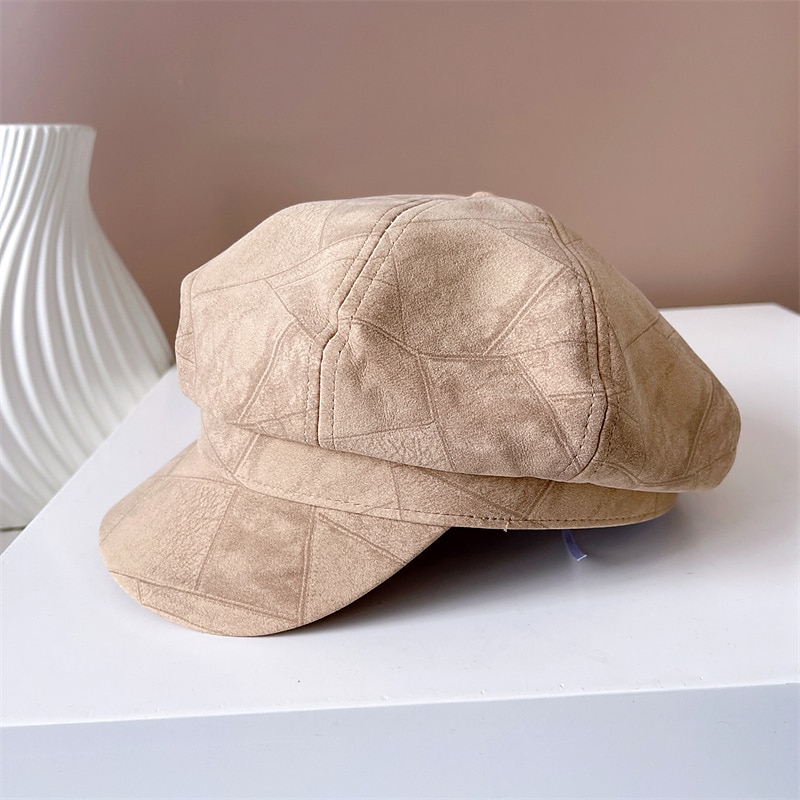 Casquette de béret d'extérieur pour femmes, couleur unie, simple, à la mode, pour filles, chapeaux de winer, chapeau de journal octogonal, automne de 2025 ? $24.99 –P4