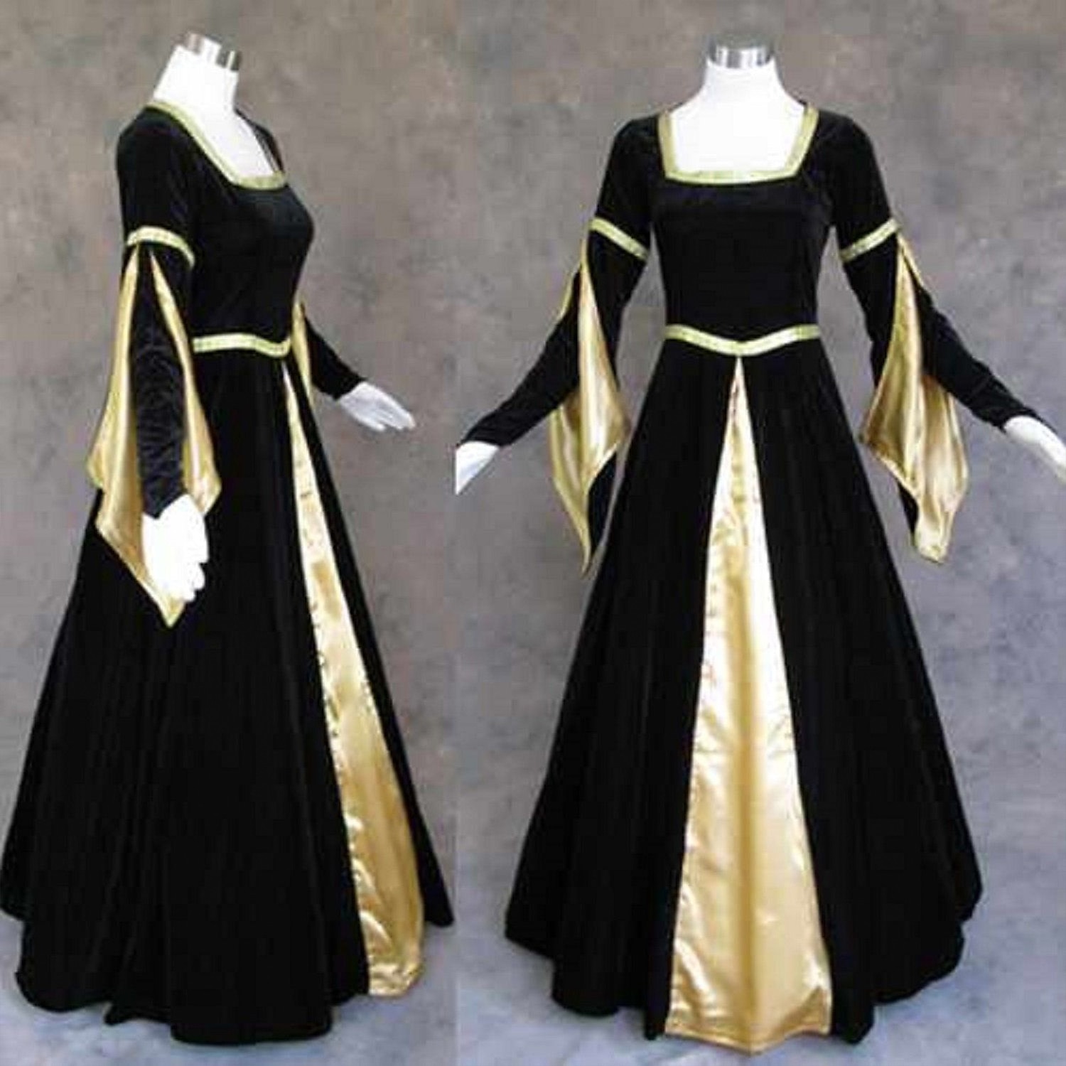 Retro Vintage Medieval Renaissance Dress Plus Size Witch Viking Elven Color  Block Fancy Dress Women's Celtic Royal Walpurgis Night Halloween Carnival  Masquerade LARP Adults' Dress 2026 - $81.99