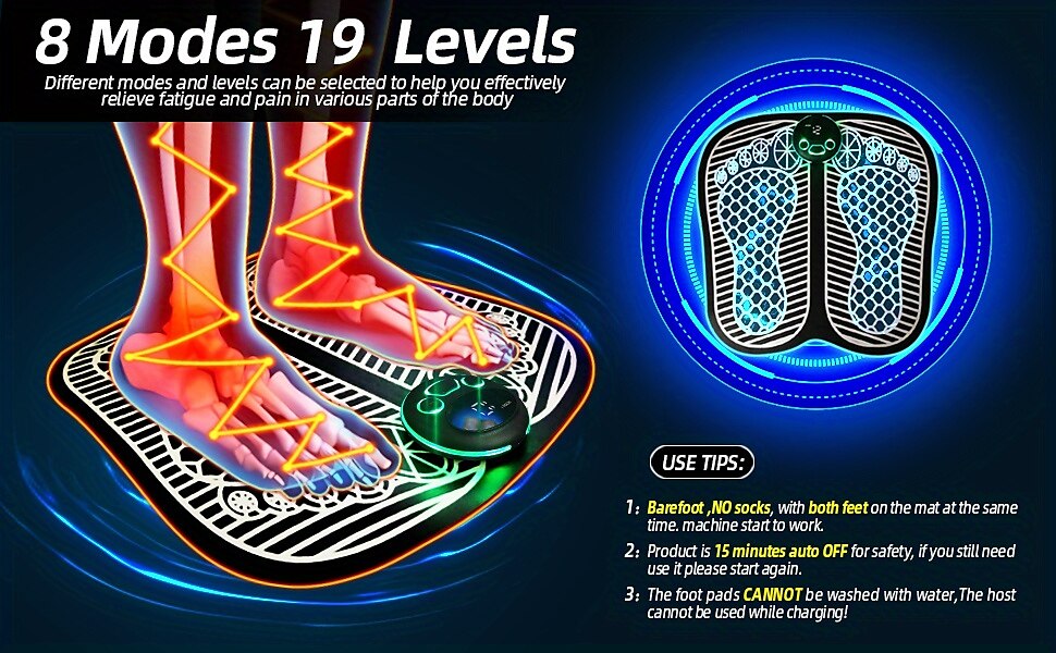 Foot Massager Mat TENS Back Muscle Stimulator With Remote Control Electric Pulse Feet Acupressure Pad Massager Machine 2025 - $33.79 –P3