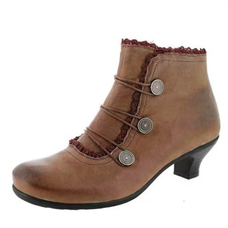 Women's Victorian Black Lace-Trimmed Button Ankle Boots - Perfect for Vintage Themed Events and Casual Elegance 2025 - $42.99 –P16