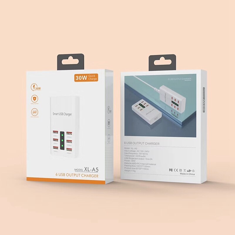 USB 2.0 Naben 6 Häfen 6-in-1 USB-Hub mit RJ45 5 V / 2A Stromversorgung Für Tablet PC Smartphone 2025 - $15.99 –P1