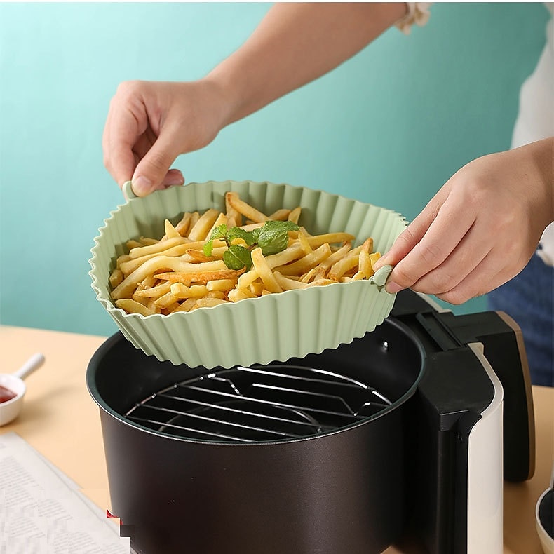 2 Pack Air Fryer Silicone Pot, Food Safe Nonstick Air Fryer Silicone, Heat Resistant, Easy Clean, Reusable Replacement Flammable Parchment Liner, Suitable for Fryer, Oven, Microwave 2025 - $13.99 –P8