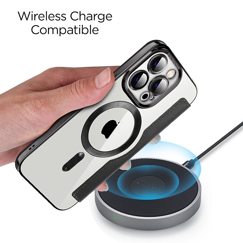 Coque de téléphone MagSafe avec dos transparent et fente pour carte – couvercle rétro cuir PU pour iPhone 16e 16 15 Pro Max Plus 14 13 12 11 de 2025 ? $22.99 –P6