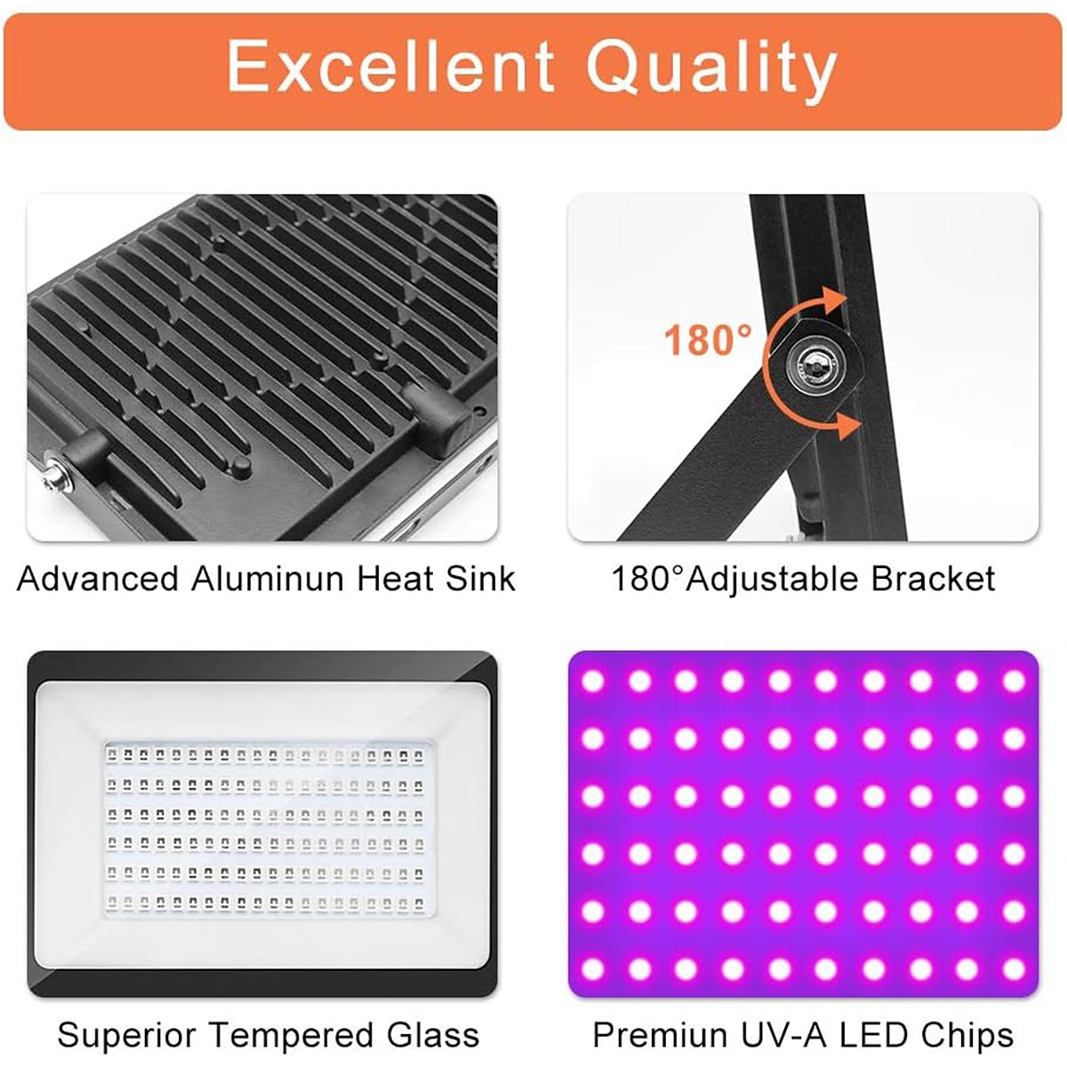 2025年 LEDブラックライト 30W 60W 120W UVフラッドライト395nm-405nm IP66防水高出力ブラックライトスイッチ付きプラグ(59インチ)パーティーやステージUVレジン硬化ペイント用ハロウィン用  コレクション – $65.99 –P3