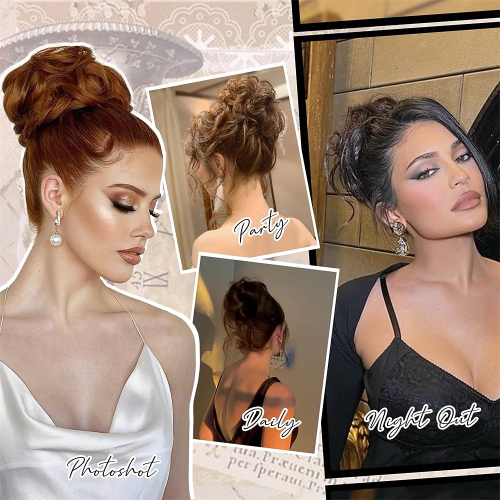 Chignons Knot Clip-in Synthetisch haar Haar stuk Haarextensies Gekruld Feest Alledaagse kleding Feesten & Uitgaan A1 A2 A3 2026 - $16.49 –P11