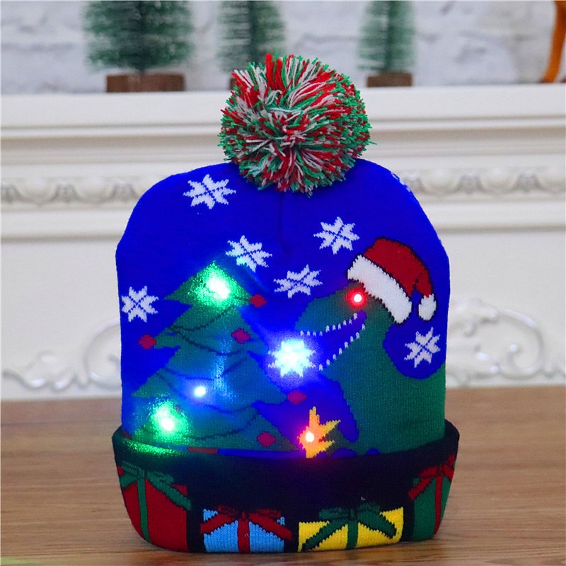 LED Christmas Hat Light Up Christmas Hat Unisex Knitted Beanie Holiday Hat Santa Claus Christmas Gifts Decoration 2026 - $15.99 –P7