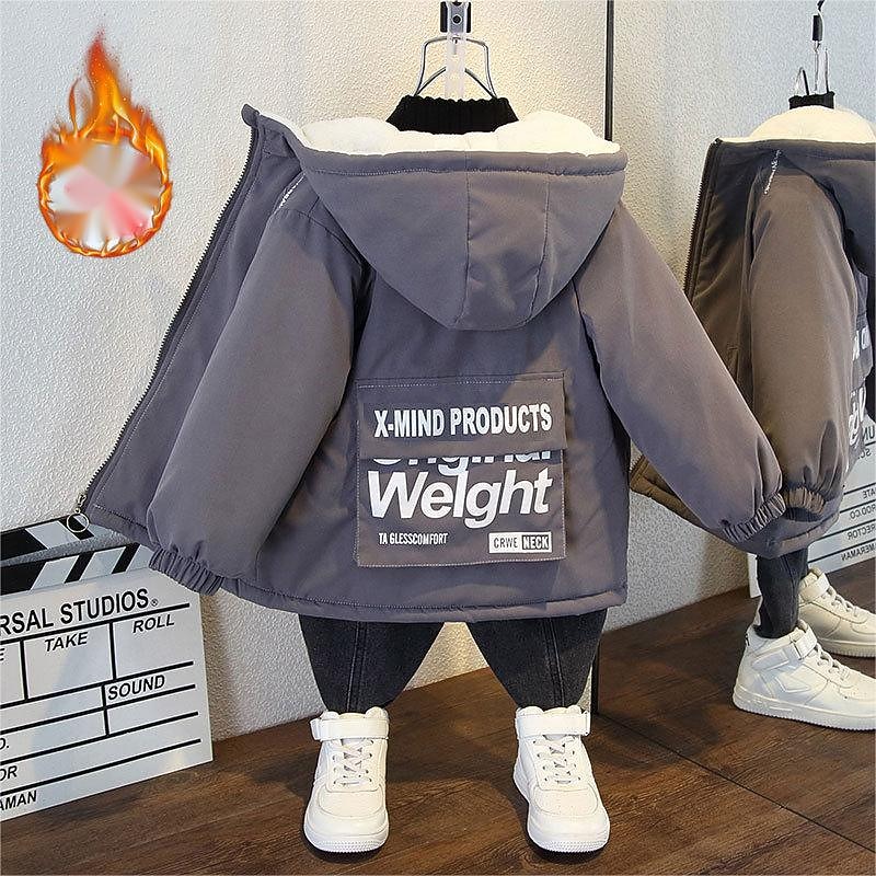 Barn Pojkar Fleece-jacka Hoodiejacka Ytterkläder Grafisk Färgblock Nummer Långärmad Dragkedja Täcka Utomhus Förtjusande Dagligen Automatisk sammetsjacka med knappar svart Stor sammetsjacka bakficka 2025 - $36.99 –P3