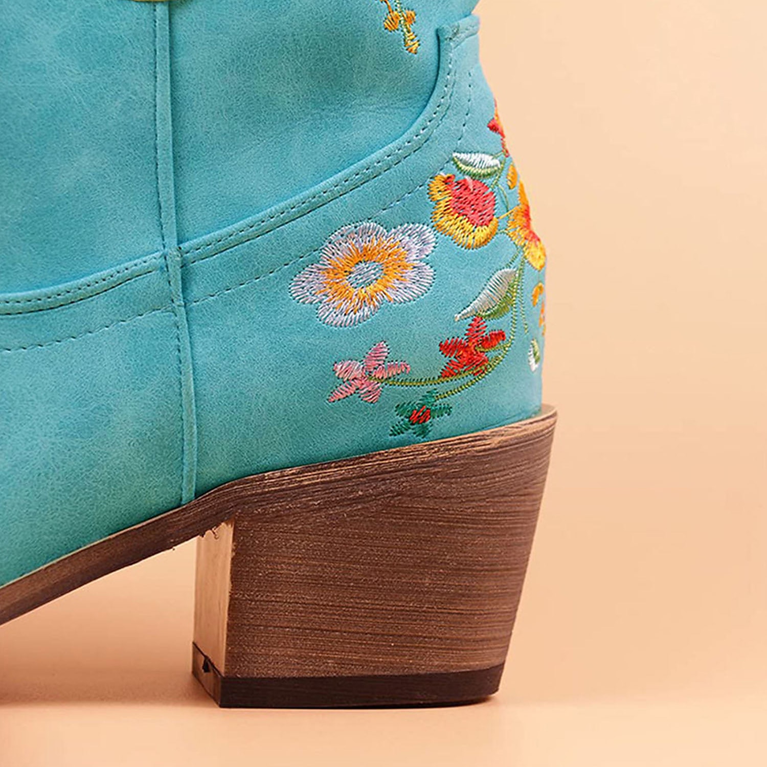 Women's Vintage Western Cowboy Boots – Floral Embroidered Faux Leather Ankle Boots for Casual and Festival Wear 2025 - $64.99 –P20